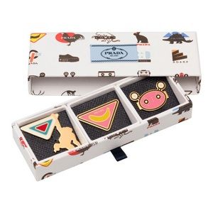 Prada Enamel Metal Pin/Brooch Set